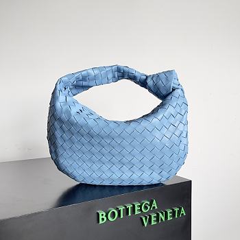 Kitlife Bottega Veneta Small Intrecciato Blue Leather Shoulder Bag 690225 36x21x13cm