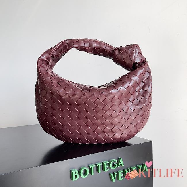 Kitlife Bottega Veneta Small Intrecciato Burgundy Leather Shoulder Bag 690225 36x21x13cm  - 1