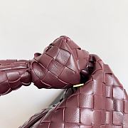 Kitlife Bottega Veneta Small Intrecciato Burgundy Leather Shoulder Bag 690225 36x21x13cm  - 5