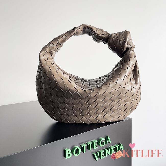 Kitlife Bottega Veneta Small Intrecciato Taupe Grey Leather Shoulder Bag 690225 36x21x13cm  - 1