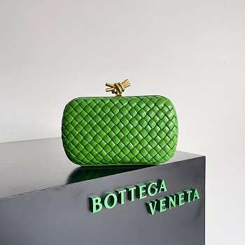 Kitlife Bottega Veneta Knot Clutch Green 717622 20.5x6x12.5cm
