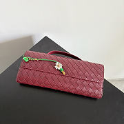 Kitlife Bottega Veneta Andiamo Clutch Burgundy With Daisy Flower Closure 836810 31x13x3cm - 4