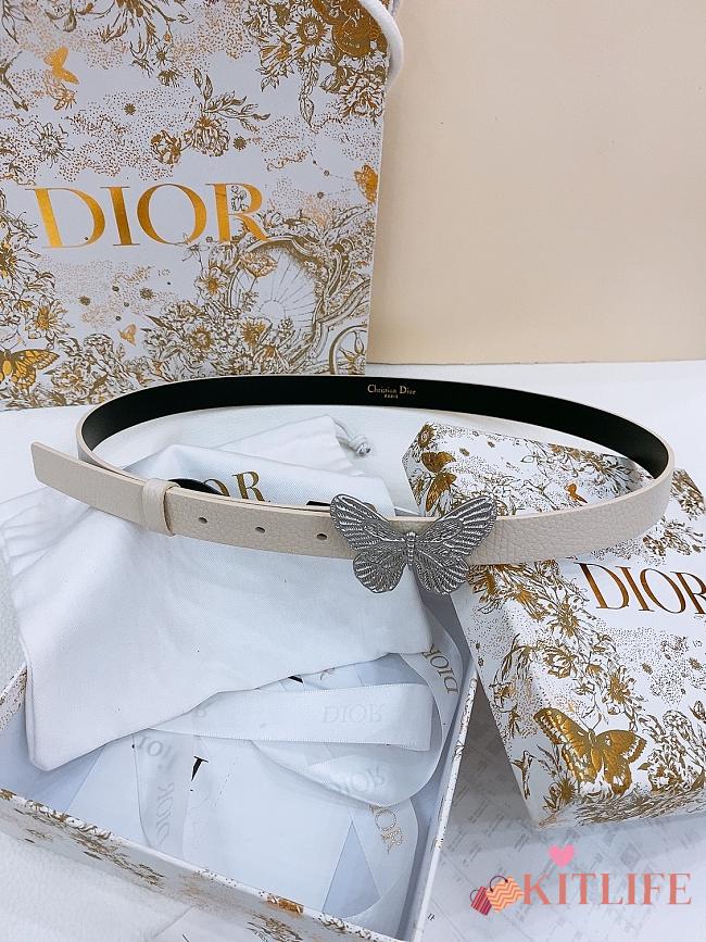 Kitlife Dior Métamorphose Belt White With Silver Hardware 2cm  - 1