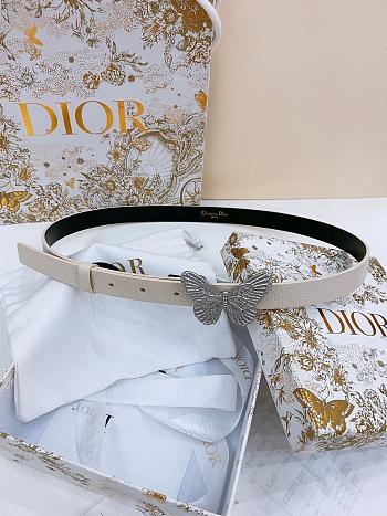 Kitlife Dior Métamorphose Belt White With Silver Hardware 2cm 