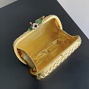 Kitlife Bottega Veneta Knot Flower Metallic Leather Minaudiere Bag 826183 19x11.5x5cm - 2