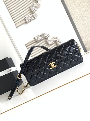 Kitlife Chanel Large Flap Bag Black Glossy Lambskin & Gold Plated Metal AS5642 18×30×5cm