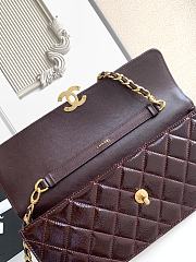 Kitlife Chanel Large Flap Bag Burgundy Glossy Lambskin & Gold Plated Metal AS5642 18×30×5cm - 5