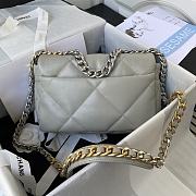 Kitlife Chanel 19 Medium Flap Bag Cream Silver Buckle AS1160 26x9x16cm  - 6