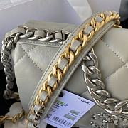 Kitlife Chanel 19 Medium Flap Bag Cream Silver Buckle AS1160 26x9x16cm  - 4
