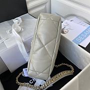 Kitlife Chanel 19 Medium Flap Bag Cream Silver Buckle AS1160 26x9x16cm  - 2