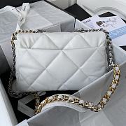 Kitlife Chanel 19 Large Flap Bag White Silver Buckle AS1161 30x20x10cm  - 6