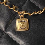Kitlife Chanel Shopping Bag Black Shiny Lambskin & Gold Plated Metal AS5740 26x38x11cm - 5
