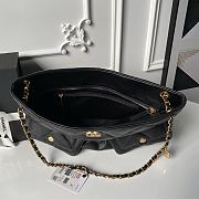 Kitlife Chanel Shopping Bag Black Shiny Lambskin & Gold Plated Metal AS5740 26x38x11cm - 3