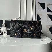 Kitlife Chanel Large Flab Bag Black Lamskin AS5727 26.5x45x9.5cm - 1