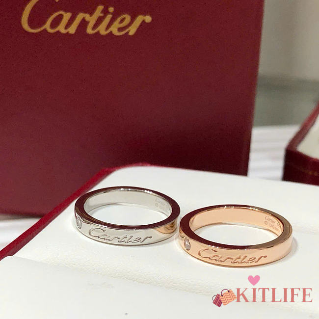 Kitlife Cartier C De Cartier Wedding Ring in Rose Gold / Silver - 1