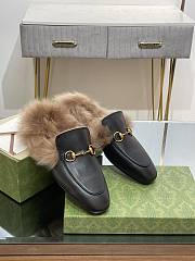 Kitlife Gucci Black Calfskin Fur Women Princetown Slippers - 4