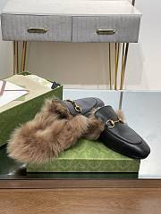 Kitlife Gucci Black Calfskin Fur Women Princetown Slippers - 3