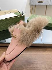 Kitlife Gucci Pink Calfskin Fur Women Princetown Slippers - 3