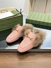 Kitlife Gucci Pink Calfskin Fur Women Princetown Slippers - 6