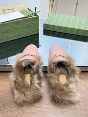 Kitlife Gucci Pink Calfskin Fur Women Princetown Slippers - 4