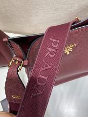 Kitlife Prada Medium Burgundy Leather Shoulder Bag 1BC073 30x28x12cm  - 2