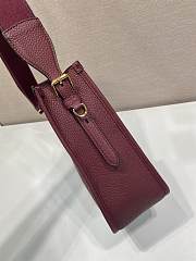 Kitlife Prada Medium Burgundy Leather Shoulder Bag 1BC073 30x28x12cm  - 3