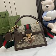 Kitlife Gucci Queen Margaret Bee Bag Brown 25.5x17.5x13cm - 1