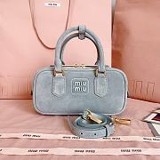 Kitlife Miu Miu Powder Grey Suede Arcadie Bag 5BB142 22x10.5x7.5cm - 1