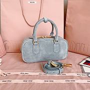Kitlife Miu Miu Powder Grey Suede Arcadie Bag 5BB142 22x10.5x7.5cm - 5