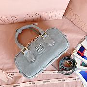 Kitlife Miu Miu Powder Grey Suede Arcadie Bag 5BB142 22x10.5x7.5cm - 2