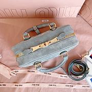 Kitlife Miu Miu Powder Grey Suede Arcadie Bag 5BB142 22x10.5x7.5cm - 3