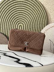 Kitlife Chanel Ultra Soft Suede Calfskin Large Natural Beauty Flap Black Brown 34x25x10cm - 1