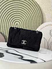 Kitlife Chanel Ultra Soft Suede Calfskin Large Natural Beauty Flap Black Bag 34x25x10cm - 1