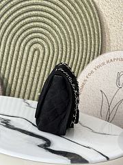 Kitlife Chanel Ultra Soft Suede Calfskin Large Natural Beauty Flap Black Bag 34x25x10cm - 3
