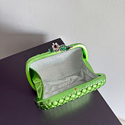 Kitlife Bottega Veneta Knot Flower Metallic Leather Minaudiere Bag Green & Silver 826183 19x11.5x5cm  - 5