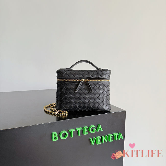 Kitlife Bottega Veneta Small Soft Vanity Black 843800 19x14x3cm - 1