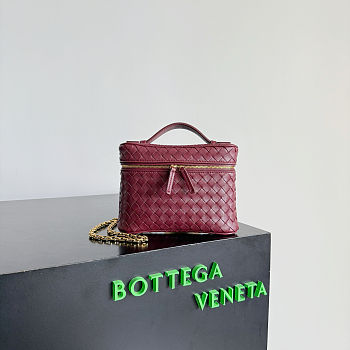 Kitlife Bottega Veneta Small Soft Vanity Dark Burgundy 843800 19x14x3cm