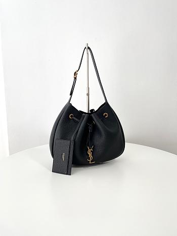 Kitlife Saint Laurent Paris VII Small Hobo Bag Black 796626 30x25x3cm