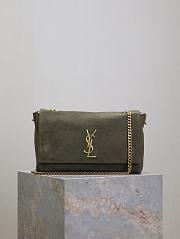 Kitlife Saint Laurent Kate Reversible Khakhi Green Suede & Calfskin Leather Shoulder Bag 553804 28.5x20x6cm - 1