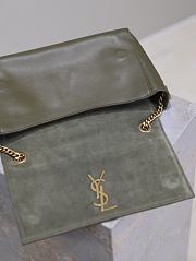Kitlife Saint Laurent Kate Reversible Khakhi Green Suede & Calfskin Leather Shoulder Bag 553804 28.5x20x6cm - 6