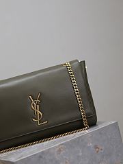 Kitlife Saint Laurent Kate Reversible Khakhi Green Suede & Calfskin Leather Shoulder Bag 553804 28.5x20x6cm - 3