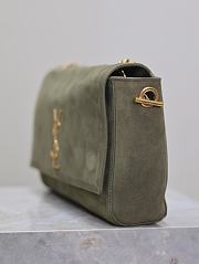 Kitlife Saint Laurent Kate Reversible Khakhi Green Suede & Calfskin Leather Shoulder Bag 553804 28.5x20x6cm - 2