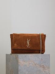 Kitlife Saint Laurent Kate Reversible Dark Brown Suede & Calfskin Leather Shoulder Bag 553804 28.5x20x6cm  - 1