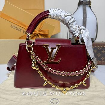 Kitlife Louis Vuitton Capucines East-West Mini Bag Grenat Red M25473 22x12x8cm