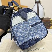 Kitlife Louis Vuitton Speedy 25 Bandoulière Bag Blue Denim M15276 25x15x15cm - 4