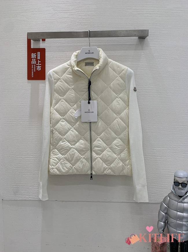 Kitlife Moncler Quilted Cardigan White - 1
