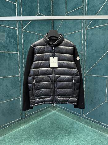 Kitlife Moncler Men Padded Wool Zip-Up Cardigan Black