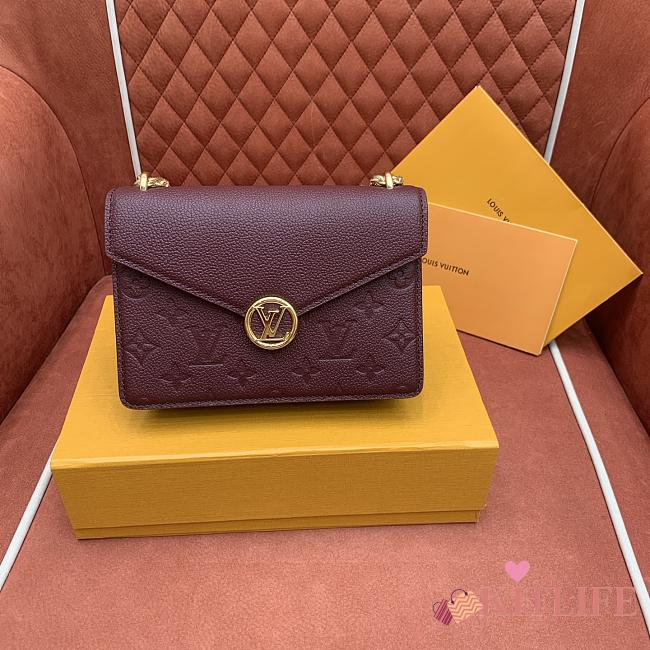 Kitlife Louis Vuitton Wallet On Chain Rosy in Burgundy M13570 19.5x13.5x6.5cm - 1