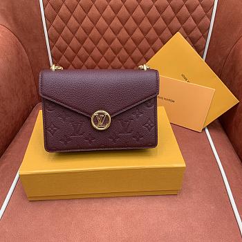 Kitlife Louis Vuitton Wallet On Chain Rosy in Burgundy M13570 19.5x13.5x6.5cm