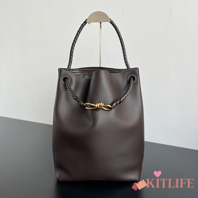Kitlife Bottega Veneta Andiamo Bucket Dark Brown 844169 34x24x12cm  - 1